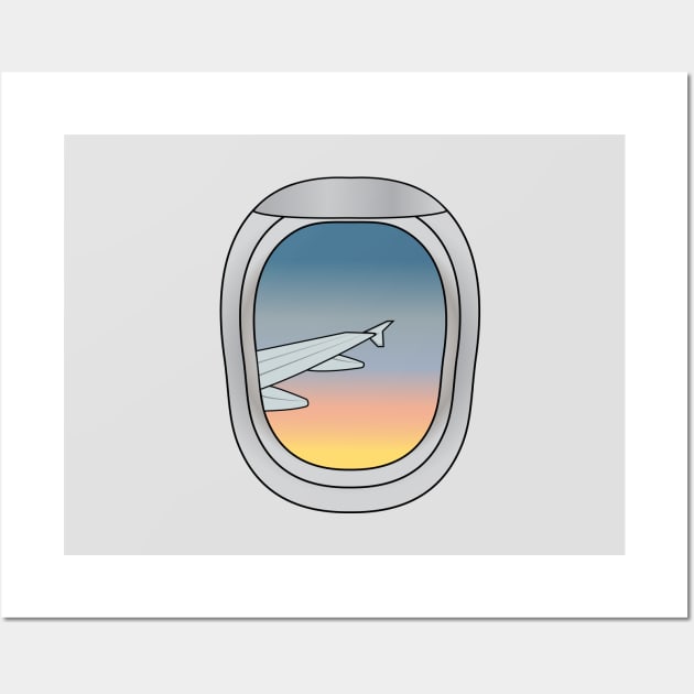 Sunrise / Sunset View from Plane Window Wall Art by Tilila